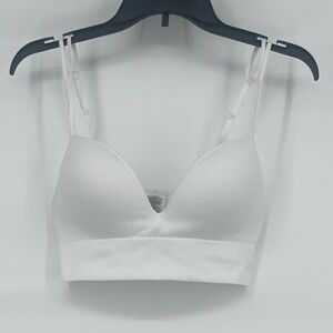 H&M white padded adjustable strap bra